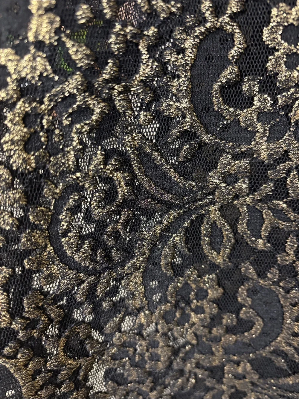 Lularoe Lace Floral Elegant Black/Gold Joy Vest Size S NEW